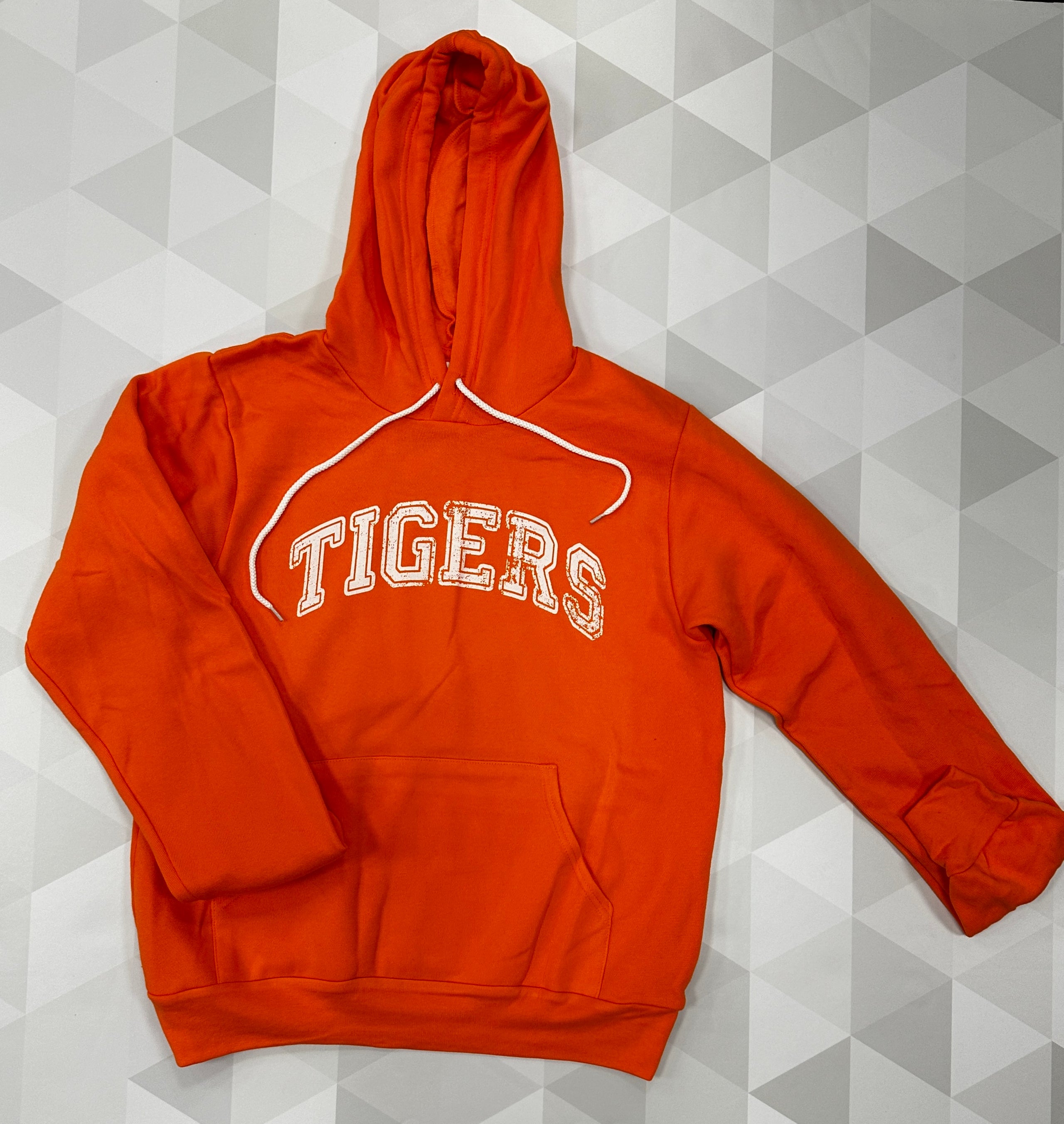 Bella Canvas Orange Hoodies Tigers White Tiger Vision